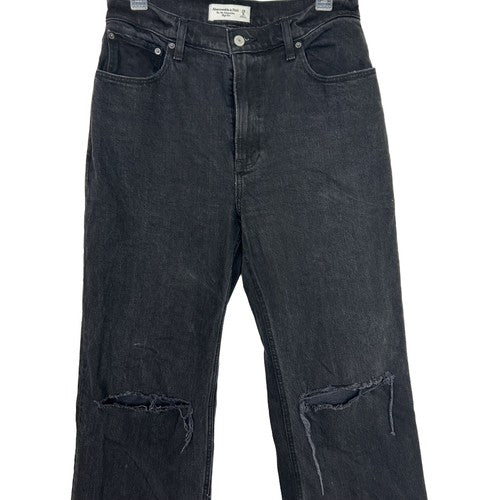 Abercrombie Fitch Jeans Womens Size 29 Short Black 90s Relaxed High Rise Distressed