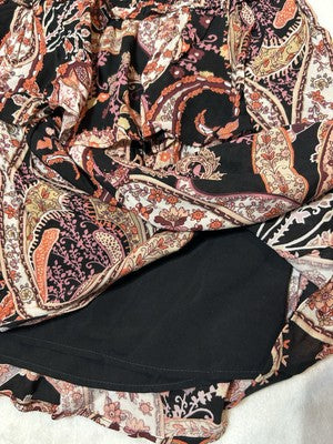 By Anthropologie Womens Mini Skirt Size M Tiered Layered Stylish Paisley Design