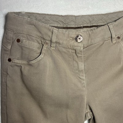 Brunello Cucinelli  Jeans Beige Women Skinny Fit Straight Leg Denim Size 8 Made in Italy