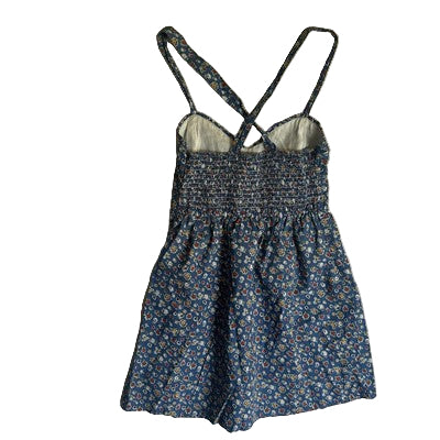Hollister Summer Mini Dress Spaghetti Strap Blue Floral Size Small  Boho Preppy