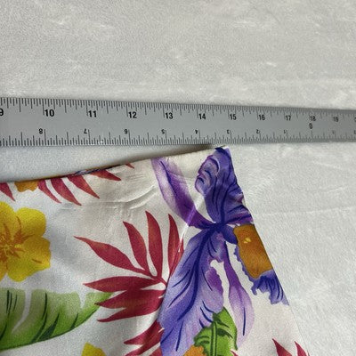 Charlotte Kellog Resort Skirt Drop Waist Midi 100% Silk Tropical Size 10 Women