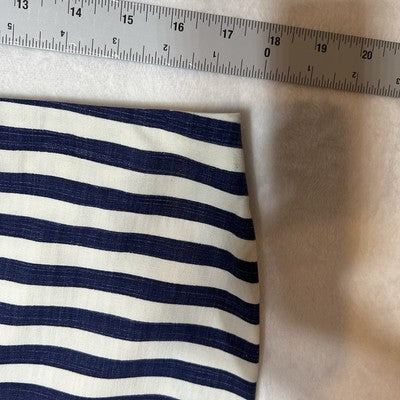 Women's TALBOTS Navy Blue Striped 100% Cotton Pencil Skirt Size 14 Nautical