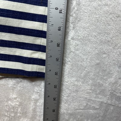 Women's TALBOTS Navy Blue Striped 100% Cotton Pencil Skirt Size 14 Nautical