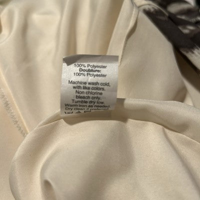 J CREW Dress Size 8 Lined  Houndstooth Cream & Brown Cocktail Dress Ruffled Hem