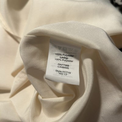 J CREW Dress Size 8 Lined  Houndstooth Cream & Brown Cocktail Dress Ruffled Hem