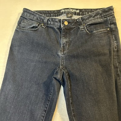 DKNY Curvy Jeans Women Size 8 Blue Denim Cotton Dark Wash Mid Rise Skinny Pocket
