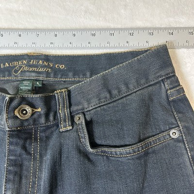 Lauren Jeans Co LRL Womens Size 6 Premium Blue Denim Stretch High Rise Straight Leg