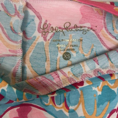 Lilly Pulitzer Women's Dress XS Linden Peel & Eat Flamingo Pima Cotton
