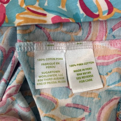 Lilly Pulitzer Women's Dress XS Linden Peel & Eat Flamingo Pima Cotton