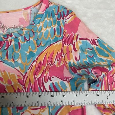 Lilly Pulitzer Women's Dress XS Linden Peel & Eat Flamingo Pima Cotton