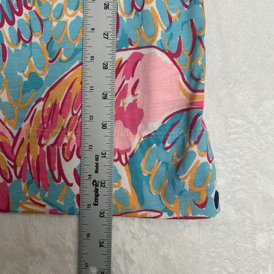 Lilly Pulitzer Women's Dress XS Linden Peel & Eat Flamingo Pima Cotton