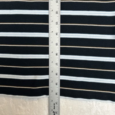 Black Brown 1826 Polo Shirt Mens XXL Black/White Striped 100% Cotton Knit