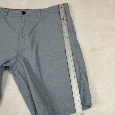 Quicksilver Light Blue Sand Pattern Men's 38 Pocket  Chino Shorts 99% Cotton