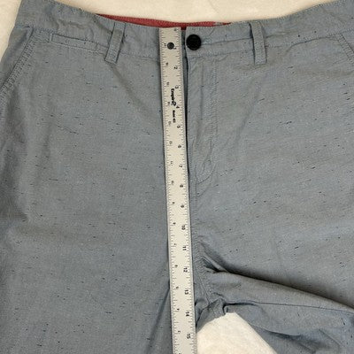 Quicksilver Light Blue Sand Pattern Men's 38 Pocket  Chino Shorts 99% Cotton