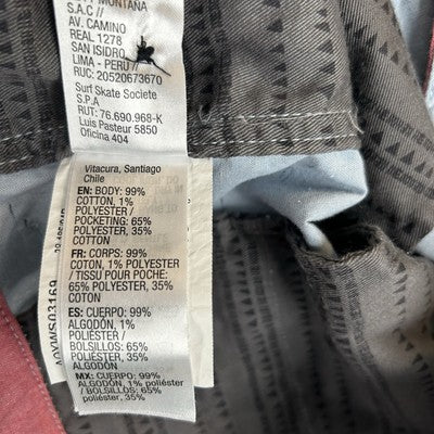 Quicksilver Light Blue Sand Pattern Men's 38 Pocket  Chino Shorts 99% Cotton