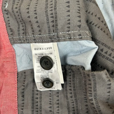 Quicksilver Light Blue Sand Pattern Men's 38 Pocket  Chino Shorts 99% Cotton