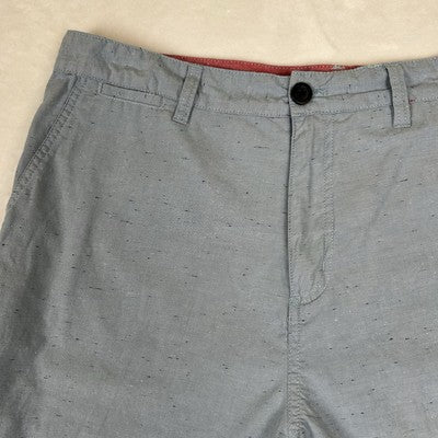 Quicksilver Light Blue Sand Pattern Men's 38 Pocket  Chino Shorts 99% Cotton