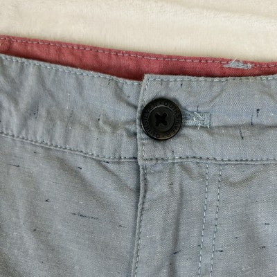 Quicksilver Light Blue Sand Pattern Men's 38 Pocket  Chino Shorts 99% Cotton