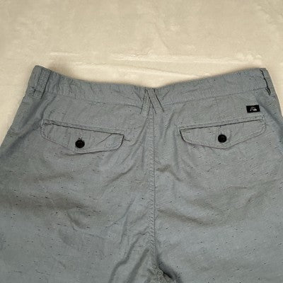 Quicksilver Light Blue Sand Pattern Men's 38 Pocket  Chino Shorts 99% Cotton