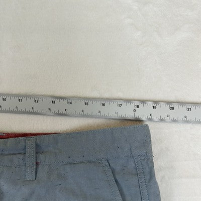 Quicksilver Light Blue Sand Pattern Men's 38 Pocket  Chino Shorts 99% Cotton