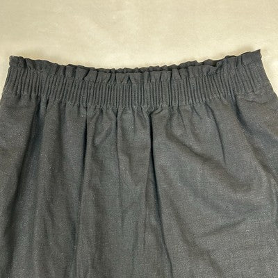 J Crew Black Linen Scallop Hem Paper Bag Waist Lined Skirt Womens Size 6