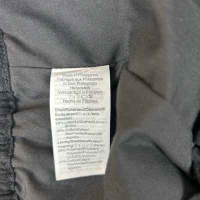 J Crew Black Linen Scallop Hem Paper Bag Waist Lined Skirt Womens Size 6