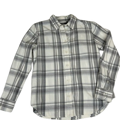 LRL Lauren Ralph Lauren Shirt Womens PM Gray Plaid Button Up Embroidered with Logo