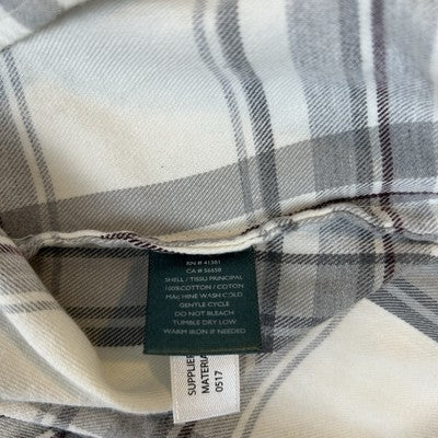 LRL Lauren Ralph Lauren Shirt Womens PM Gray Plaid Button Up Embroidered with Logo