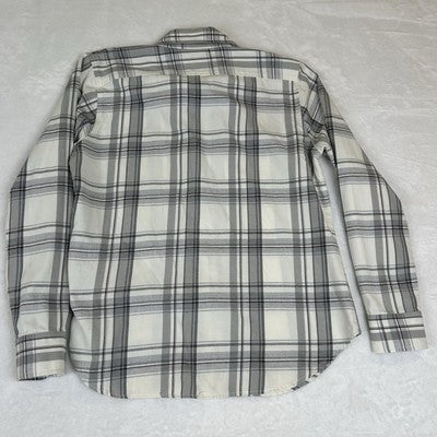 LRL Lauren Ralph Lauren Shirt Womens PM Gray Plaid Button Up Embroidered with Logo
