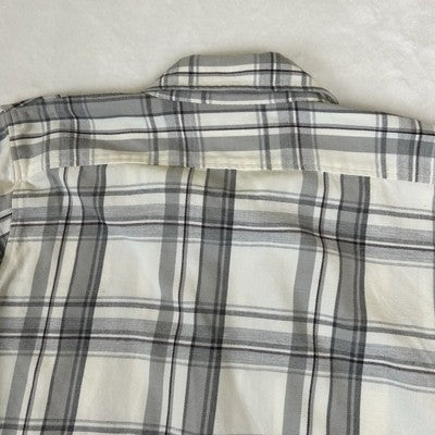 LRL Lauren Ralph Lauren Shirt Womens PM Gray Plaid Button Up Embroidered with Logo
