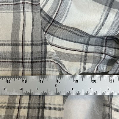 LRL Lauren Ralph Lauren Shirt Womens PM Gray Plaid Button Up Embroidered with Logo