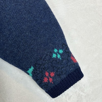 Blarney Cardigan Sweater Irish Blue Wool Womens Size M Cottagecore Country Vintage