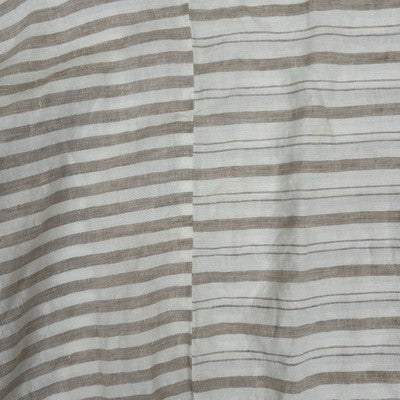 Pure Jill J Jill Women S 100% Linen Boxy Tunic Top Tan White Stripe Short Sleeve
