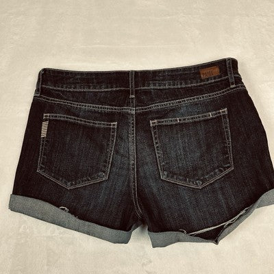Paige Shorts Womens Size 28 Blue Denim Jimmy Jimmy Cuffed 99% Cotton Stretch Low Rise