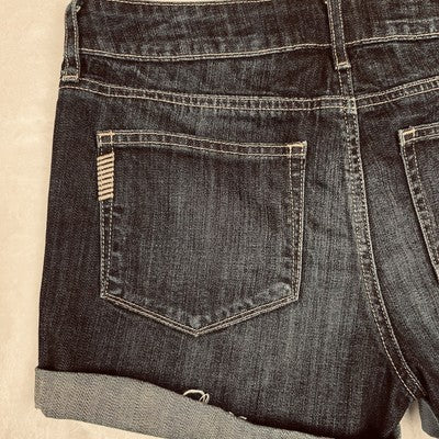 Paige Shorts Womens Size 28 Blue Denim Jimmy Jimmy Cuffed 99% Cotton Stretch Low Rise