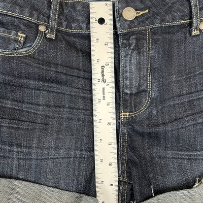 Paige Shorts Womens Size 28 Blue Denim Jimmy Jimmy Cuffed 99% Cotton Stretch Low Rise