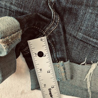 Paige Shorts Womens Size 28 Blue Denim Jimmy Jimmy Cuffed 99% Cotton Stretch Low Rise