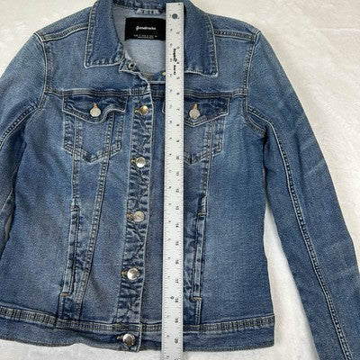 Stradivarius Denim Jacket Women's Size Small Original Trucker Jean Medium Wash
