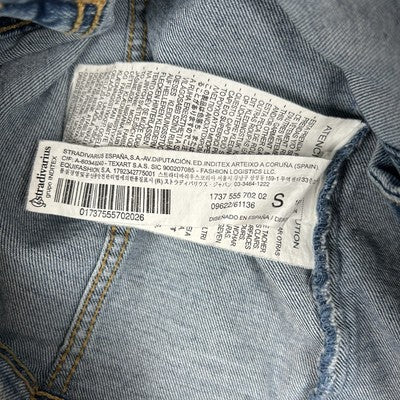 Stradivarius Denim Jacket Women's Size Small Original Trucker Jean Medium Wash