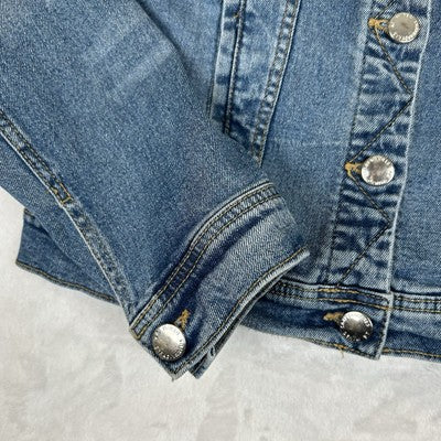 Stradivarius Denim Jacket Women's Size Small Original Trucker Jean Medium Wash