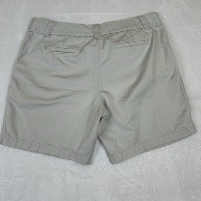 J. CREW Women's Shorts Beige Size 16 Classic Twill CHINO CITY FIT 100% Cotton