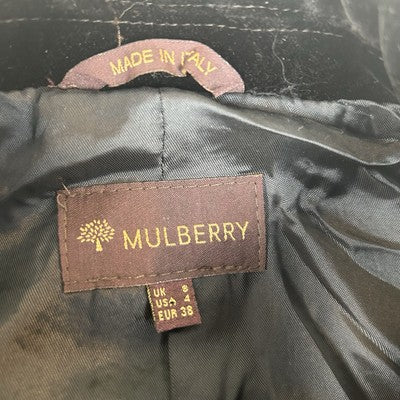 Mulberry Vintage Women's Brown-Beige Print Jacket Coat Blazer Size 4 Wool Toggle
