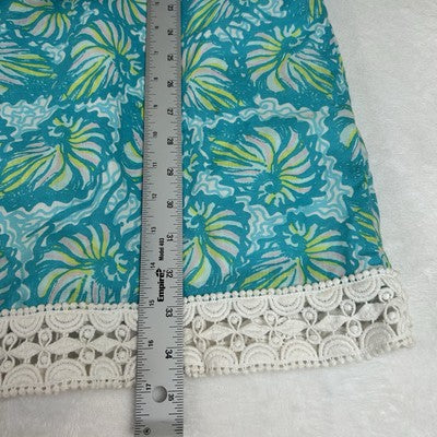 Lilly Pulitzer Shift Dress Size 2 Sherman Shorely Blue Seashell Swirl Print Lined