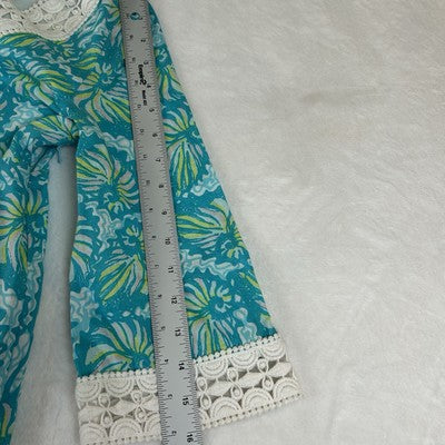 Lilly Pulitzer Shift Dress Size 2 Sherman Shorely Blue Seashell Swirl Print Lined