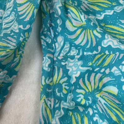 Lilly Pulitzer Shift Dress Size 2 Sherman Shorely Blue Seashell Swirl Print Lined