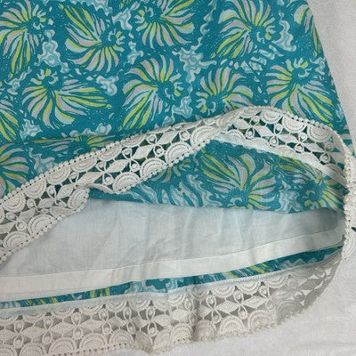 Lilly Pulitzer Shift Dress Size 2 Sherman Shorely Blue Seashell Swirl Print Lined