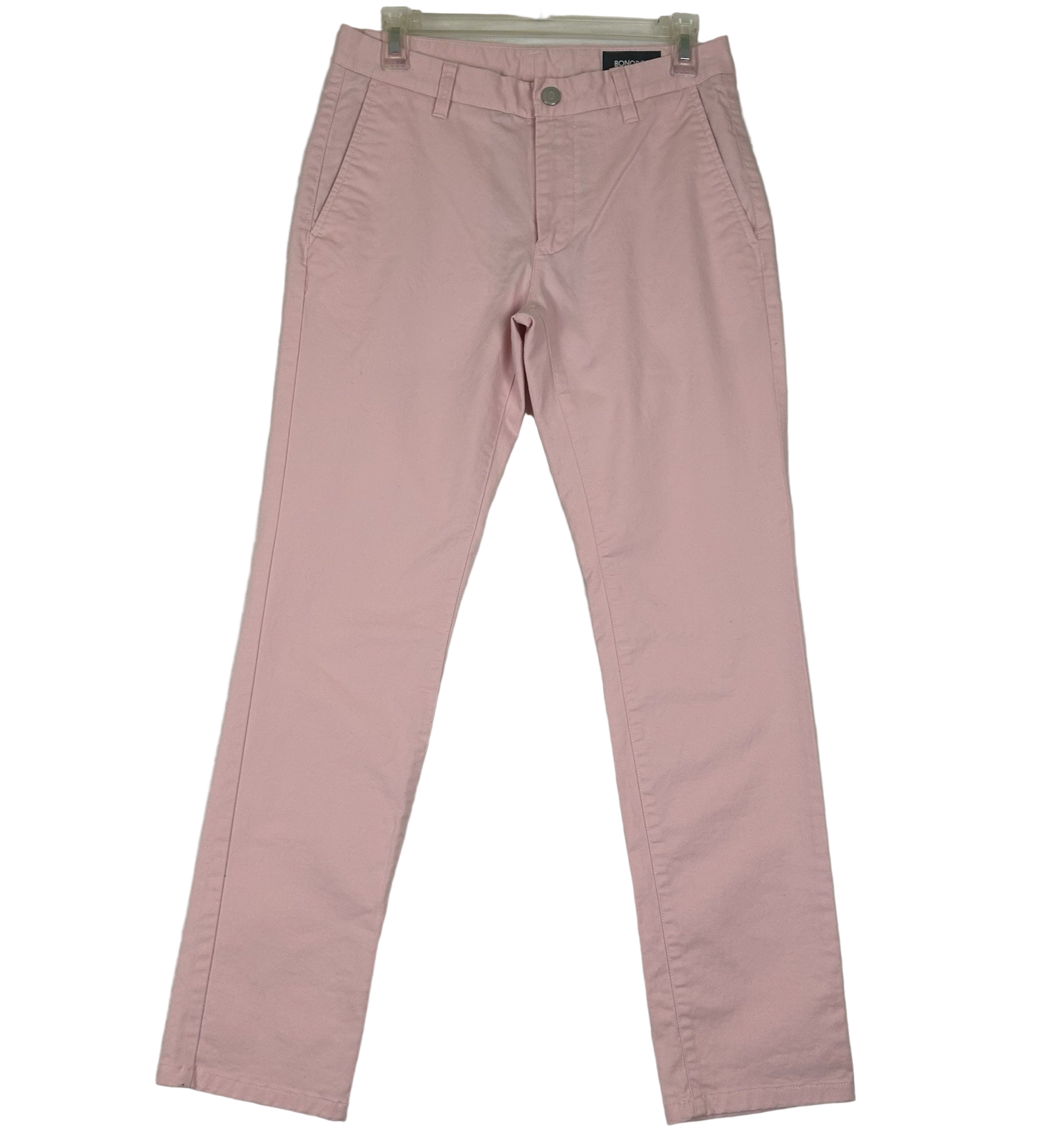 Bonobos Chino Pants Mens Size 29/30 Pink Cotton Stretch Slim Fit Straight 97% Cotton