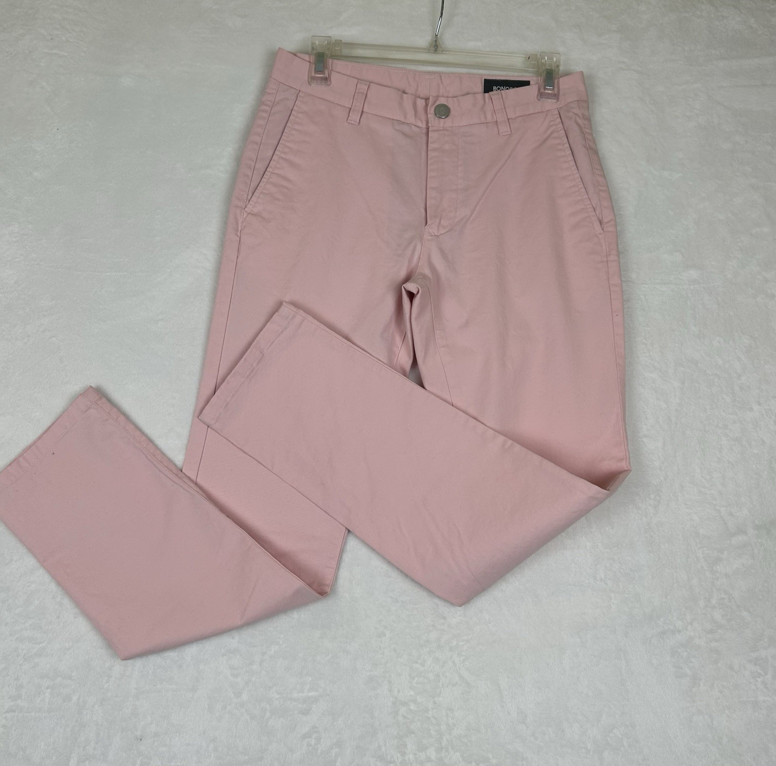 Bonobos Chino Pants Mens Size 29/30 Pink Cotton Stretch Slim Fit Straight 97% Cotton