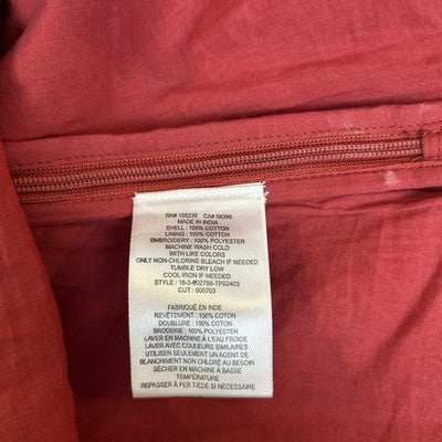 Women's Joie Brick Red Sleeveless Geom Embroidered Top Tank Size 6 Boho Halter