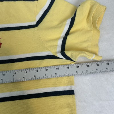 Polo Ralph Lauren Shirt Men XL Yellow Striped Custom Fit Casual 90s Red Pony